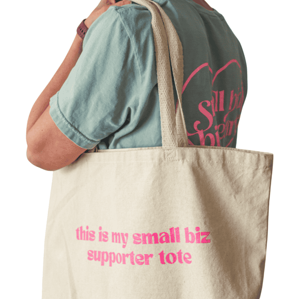 Small Biz Supporter Jumbo Cream Tote